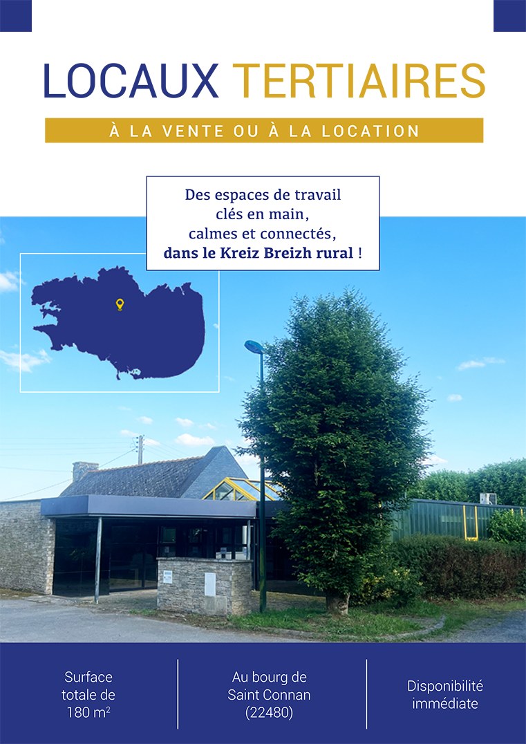 Couverture d'une plaquette de présentation de locaux tertiaires disponibles